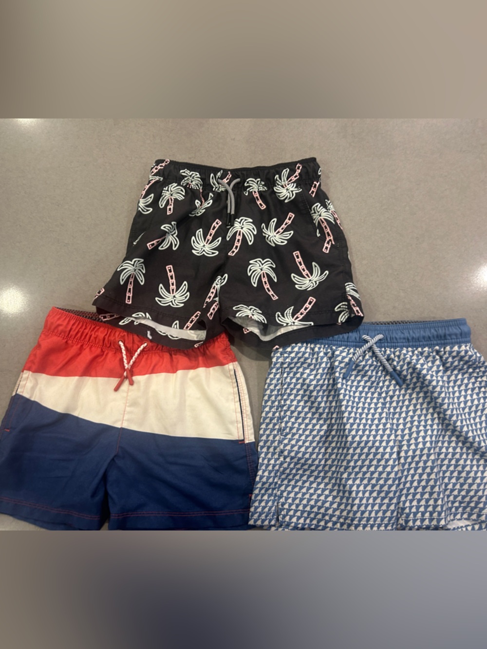 art class Boys Black Swim Shorts with Red Stitching and White Liner